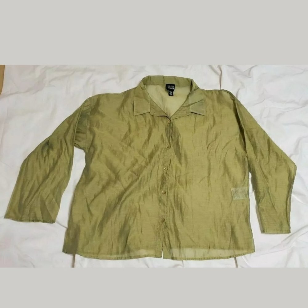 Eileen Fisher Womens Blouse Shirt M Medium Light G